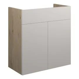 Vasca Liscio 600mm Standard Basin Unit - Matt Dove Grey (Oak Cab) 