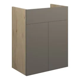 Vasca Liscio 500mm Standard Basin Unit - Matt Stone (Oak Cab) 