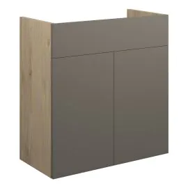 Vasca Liscio 600mm Standard Basin Unit - Matt Stone (Oak Cab) 