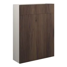 Vasca Liscio 600mm Slim WC Unit - Warm Walnut (Grey Cab) 