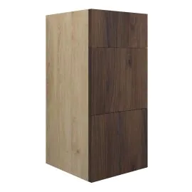 Vasca Liscio 300mm Standard 3 Drawer Unit - Warm Walnut (Oak Cab) 