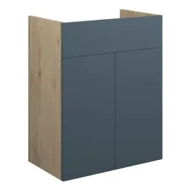 Vasca Liscio 500mm Standard Basin Unit - Matt Arley Blue (Oak Cab) 