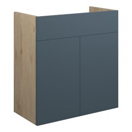 Vasca Liscio 600mm Standard Basin Unit - Matt Arley Blue (Oak Cab) 