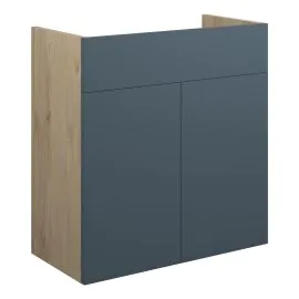 Vasca Liscio 600mm Standard Basin Unit - Matt Arley Blue (Oak Cab) 