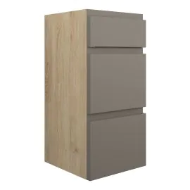 Vasca Salto 300mm Standard 3 Drawer Unit - Matt Stone (Oak Cab) 