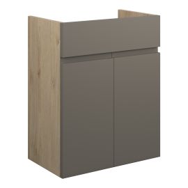 Vasca Salto 500mm Standard Basin Unit - Matt Stone (Oak Cab) 
