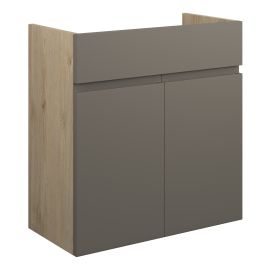Vasca Salto 600mm Standard Basin Unit - Matt Stone (Oak Cab) 