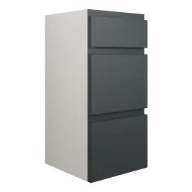 Vasca Salto 300mm Standard 3 Drawer Unit - Matt Graphite Grey (Grey Cab) 