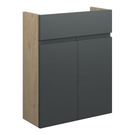 Vasca Salto 500mm Slim Basin Unit - Matt Graphite Grey (Oak Cab) 