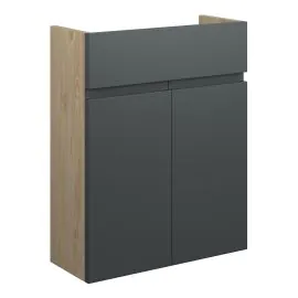 Vasca Salto 500mm Slim Basin Unit - Matt Graphite Grey (Oak Cab) 