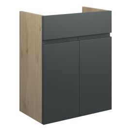 Vasca Salto 500mm Standard Basin Unit - Matt Graphite Grey (Oak Cab) 