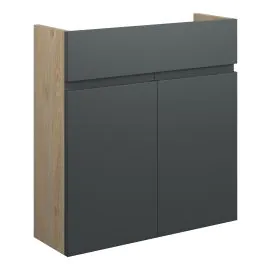 Vasca Salto 600mm Slim Basin Unit - Matt Graphite Grey (Oak Cab) 