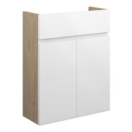 Vasca Salto 500mm Slim Basin Unit - White Gloss (Oak Cab) 
