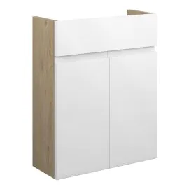 Vasca Salto 500mm Slim Basin Unit - White Gloss (Oak Cab) 