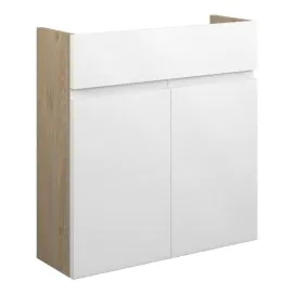 Vasca Salto 600mm Slim Basin Unit - White Gloss (Oak Cab) 
