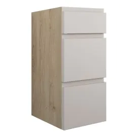 Vasca Salto 300mm Standard 3 Drawer Unit - Matt Dove Grey (Oak Cab) 