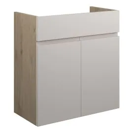 Vasca Salto 600mm Standard Basin Unit - Matt Dove Grey (Oak Cab) 