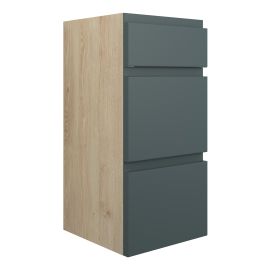 Vasca Salto 300mm Standard 3 Drawer Unit - Matt Green Camo (Oak Cab) 