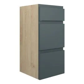 Vasca Salto 300mm Standard 3 Drawer Unit - Matt Green Camo (Oak Cab) 