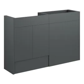 Vasca Liscio 1236mm Standard Basin & WC Unit Pack - Matt Graphite Grey (Oak Cab) 