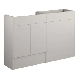 Vasca Liscio 1236mm Standard Basin & WC Unit Pack - Matt Dove Grey (Oak Cab) 