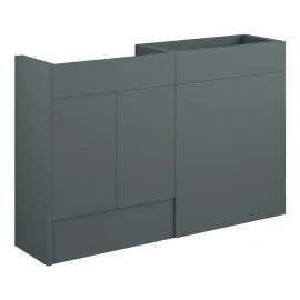 Vasca Liscio 1236mm Standard Basin & WC Unit Pack - Matt Green (Oak Cab) 