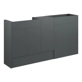 Vasca Liscio 1536mm Standard Basin  WC & 1 Door Unit Pack - Matt Graphite Grey (Oak Cab) 