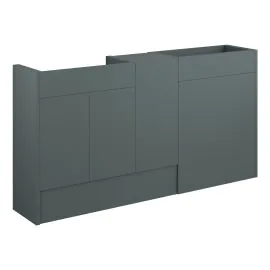 Vasca Liscio 1536mm Standard Basin  WC & 1 Door Unit Pack - Matt Green (Oak Cab) 
