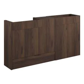 Vasca Liscio 1536mm Standard Basin  WC & 1 Door Unit Pack - Warm Walnut (Grey Cab) 