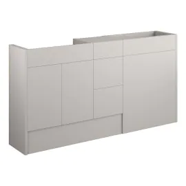 Vasca Liscio 1536mm Standard Basin  WC & 3 Drawer Unit Pack - Matt Dove Grey (Grey Cab) 