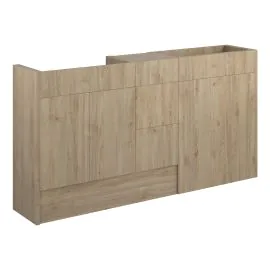 Vasca Liscio 1536mm Standard Basin  WC & 3 Drawer Unit Pack - Havana Oak (Oak Cab) 