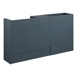 Vasca Liscio 1536mm Standard Basin  WC & 3 Drawer Unit Pack - Matt Arley Blue (Oak Cab) 