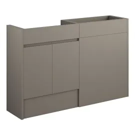 Vasca Salto 1236mm Standard Basin & WC Unit Pack - Matt Stone (Oak Cab) 