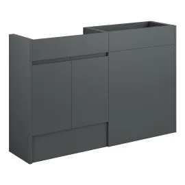 Vasca Salto 1236mm Standard Basin & WC Unit Pack - Matt Graphite Grey (Oak Cab) 