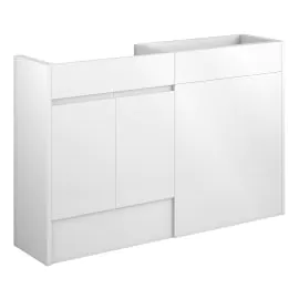 Vasca Salto 1236mm Standard Basin & WC Unit Pack - White Gloss (Oak Cab) 