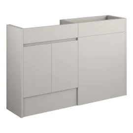 Vasca Salto 1236mm Standard Basin & WC Unit Pack - Matt Dove Grey (Oak Cab) 