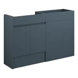 Vasca Salto 1236mm Standard Basin & WC Unit Pack - Matt Arley Blue (Oak Cab) 