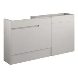 Vasca Salto 1536mm Standard Basin  WC & 1 Door Unit Pack - Matt Dove Grey (Oak Cab) 