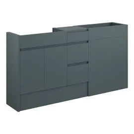 Vasca Salto 1536mm Standard Basin  WC & 3 Drawer Unit Pack - Matt Green Camo (Oak Cab) 