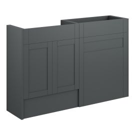 Vasca Bordo 1236mm Standard Basin & WC Unit Pack - Matt Graphite Grey (Oak Cab) 