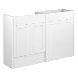 Vasca Bordo 1236mm Standard Basin & WC Unit Pack - Matt White (Oak Cab) 