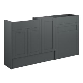 Vasca Bordo 1536mm Standard Basin  WC & 1 Door Unit Pack - Matt Graphite Grey (Oak Cab) 