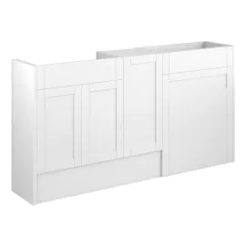 Vasca Bordo 1536mm Standard Basin  WC & 1 Door Unit Pack - Matt White (Oak Cab) 