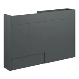 Vasca Liscio 1236mm Slim Basin & WC Unit Pack - Matt Graphite Grey (Oak Cab) 