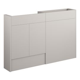 Vasca Liscio 1236mm Slim Basin & WC Unit Pack - Matt Dove Grey (Grey Cab) 