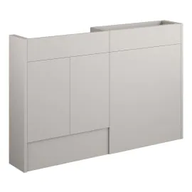 Vasca Liscio 1236mm Slim Basin & WC Unit Pack - Matt Dove Grey (Grey Cab) 