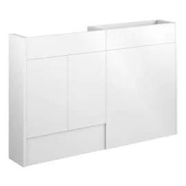 Vasca Liscio 1236mm Slim Basin & WC Unit Pack - White Gloss (Oak Cab) 
