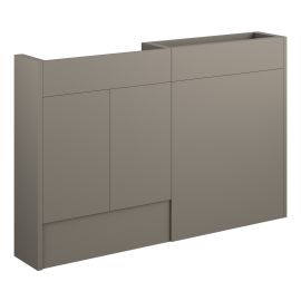 Vasca Liscio 1236mm Slim Basin & WC Unit Pack - Matt Stone (Grey Cab) 