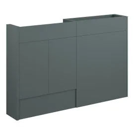 Vasca Liscio 1236mm Slim Basin & WC Unit Pack - Matt Green (Grey Cab) 