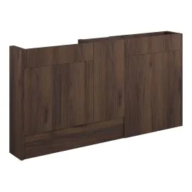 Vasca Liscio 1536mm Slim Basin  WC & 1 Door Unit Pack - Warm Walnut (Grey Cab) 